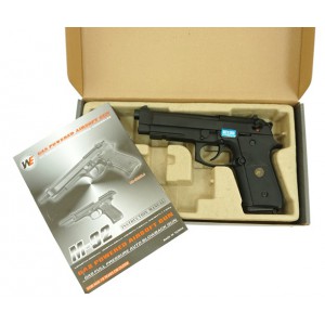 Страйкбольный пистолет WE Beretta M92F CO2, черный, Weaver, WE-M008-M9A1-CO2